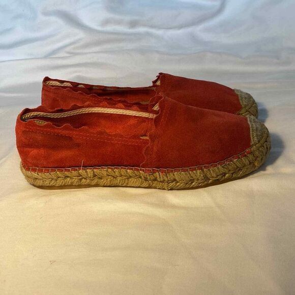 Macarena Espadrille Shoes Womens US 7.5 EU 38 Suede Elisa Scalloped Slip On Red - Picture 4 of 13